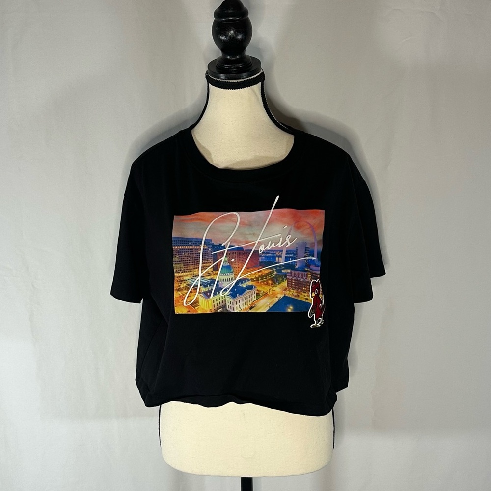 Pro Standard St. Louis Cardinals Black Cropped Tee Sz M Unique Fan Gear